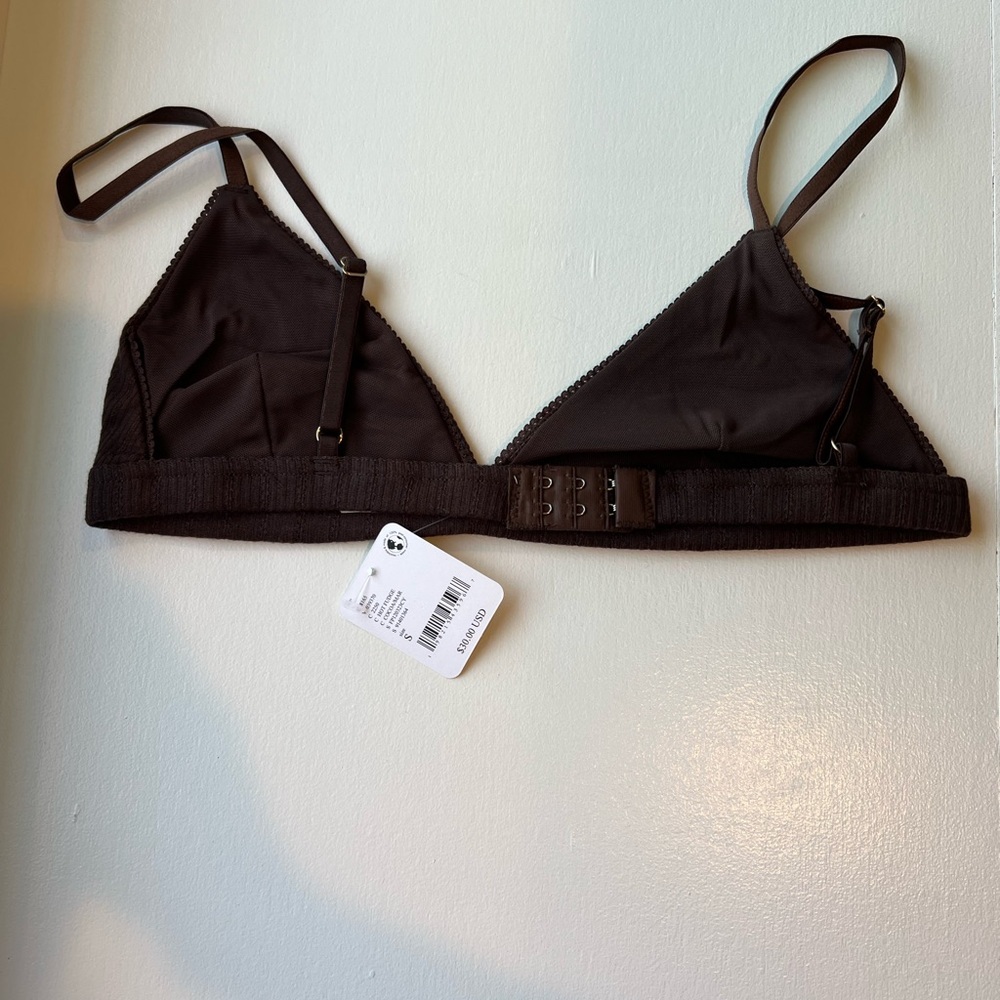 Free People Piintelle Triangle Bralette in Cocoa SIZE S NWT - Picture 3 of 5